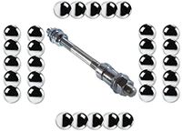 cyclingcolors Achterwielas 3/8 inch x 155 mm fiets universele as + 30 x kogels 6,35 mm 1/4 inch solide massieve naaf achterwiel vintage oldtimer wielrennen MTB racefiets Fixie singlespeed