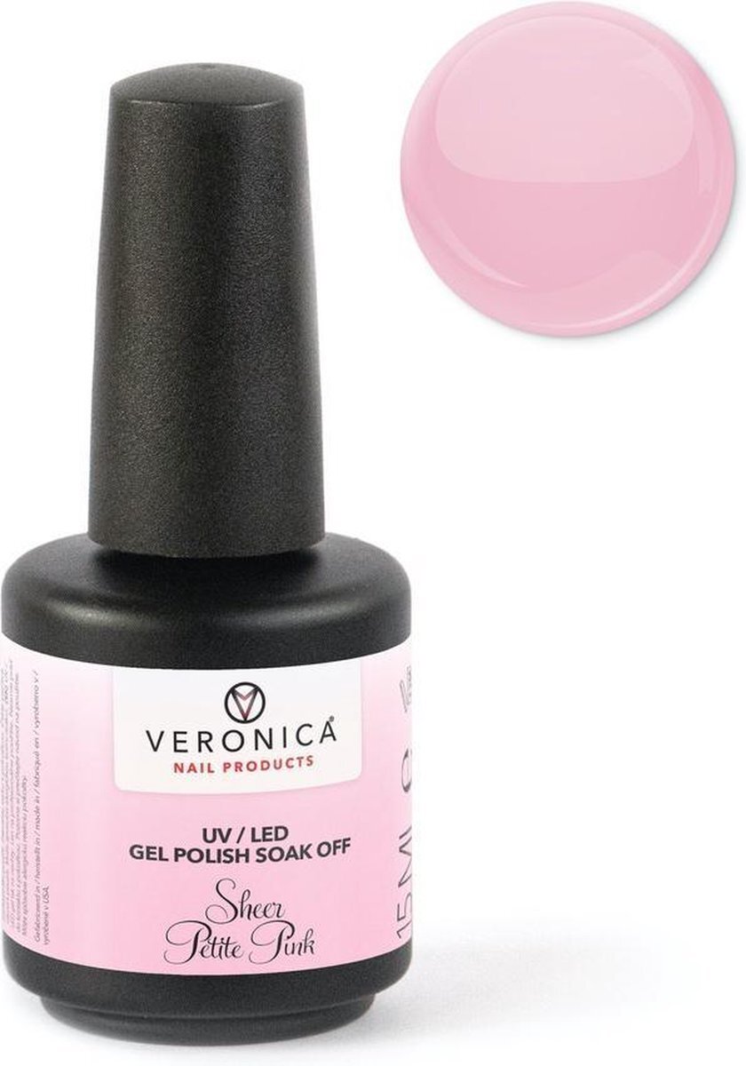 Veronica Nail Products UV / LED Pink Gellac Sheer Petite Pink - Roze Gellac 2021 - Doorschijnend & natuurlijk