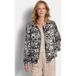 Goldner Fashion Chique blouson van viscose-satijn - steengrijs / zwart / gedess. - Gr. 22