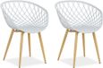 Homestyle4u Chaise de jardin - Lot de 2 - Plastique - Gris