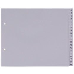 Office Depot Tabbladen A5 Grijs 20 tabs 2-gaats polypropyleen a - z