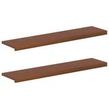 vidaXL - Trap - Tread - 2 - st - 110 - x - 30 - x - 2 - cm - Donkerbruin - Massief - Eikenhout