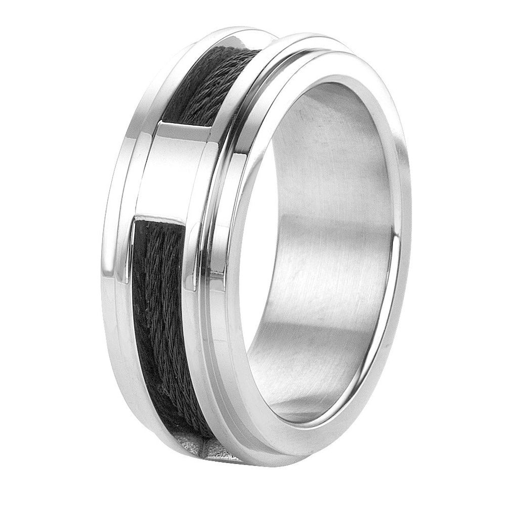 Lucardi Ring Staal - zilverkleurig Heren