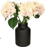 Mica Decorations Kunstbloem - Hortensia tak - lichtroze - 51 cm - losse steel - Kunst zijdebloemen