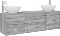 vidaXL Badkamermeubelset 3 st Grijs Sonoma 49,5 x 44,5 x 65 cm