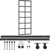 vidaXL Schuifdeur met beslag 76x205 cm aluminium en ESG-glas