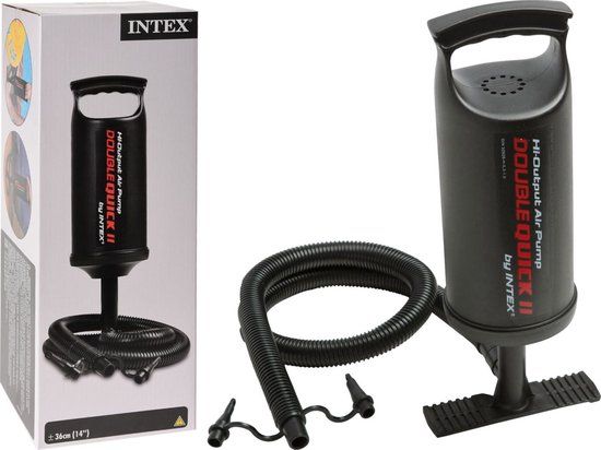 Intex DOUBLE QUICK II HAND PUMP - Zwart - RVS