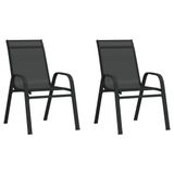 VidaXL Chaise de jardin Tissu/Textile, Acier Noir