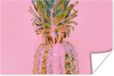 PosterMonkey Poster Ananas Roze Zomer - 60x40 cm - Papier - Rechthoek