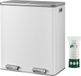 PromoHome Wit Dubbele Afvalemmer met Pedaal - 2 x 30 Liter