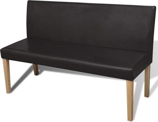 vidaXL Bankje 139,5 cm kunstleer donkerbruin