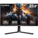 KOORUI 23,8 inch gaming pc-monitor, 2K QHD-scherm (2560 x 1440p), pc-monitor verticale adaptive sync (Nano-IPS, 1ms, 165Hz, Eye Care, HDR 10, 100% SRGB, VESA 100x100mm, in hoogte verstelbaar) - GP01