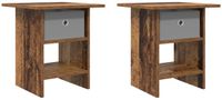 vidaXL Nachtkastje 2 st Oudhout 41 x 40 x 45 cm Bewerkt hout