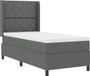 vidaXL LED Boxspringbed met hoofdeinde Donkergrijs 90 x 200 cm Stof