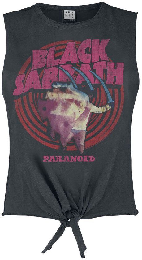 Black Sabbath Amplified Collection - Paranoid Dames Top - houtskool - XL