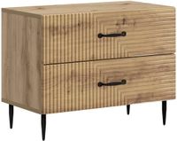 vidaXL Nachtkastje Artisanaal eiken 62 x 34,5 x 47,5 cm Bewerkt hout