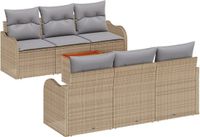 vidaXL Tuinbank - Set - 7 - st - Beige - poly - rattan
