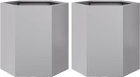 vidaXL Plantenbakken 2 stuks zeshoek 46x40x45 cm gegalvaniseerd staal