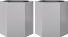 vidaXL Plantenbakken 2 stuks zeshoek 46x40x45 cm gegalvaniseerd staal