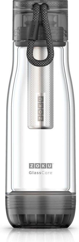 Zoku Drinkfles met Thee Infuser - 480 ML - Zwart