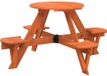 vidaXL Picknicktafel voor 4 kinderen met parasolgat, rond, vurenhout