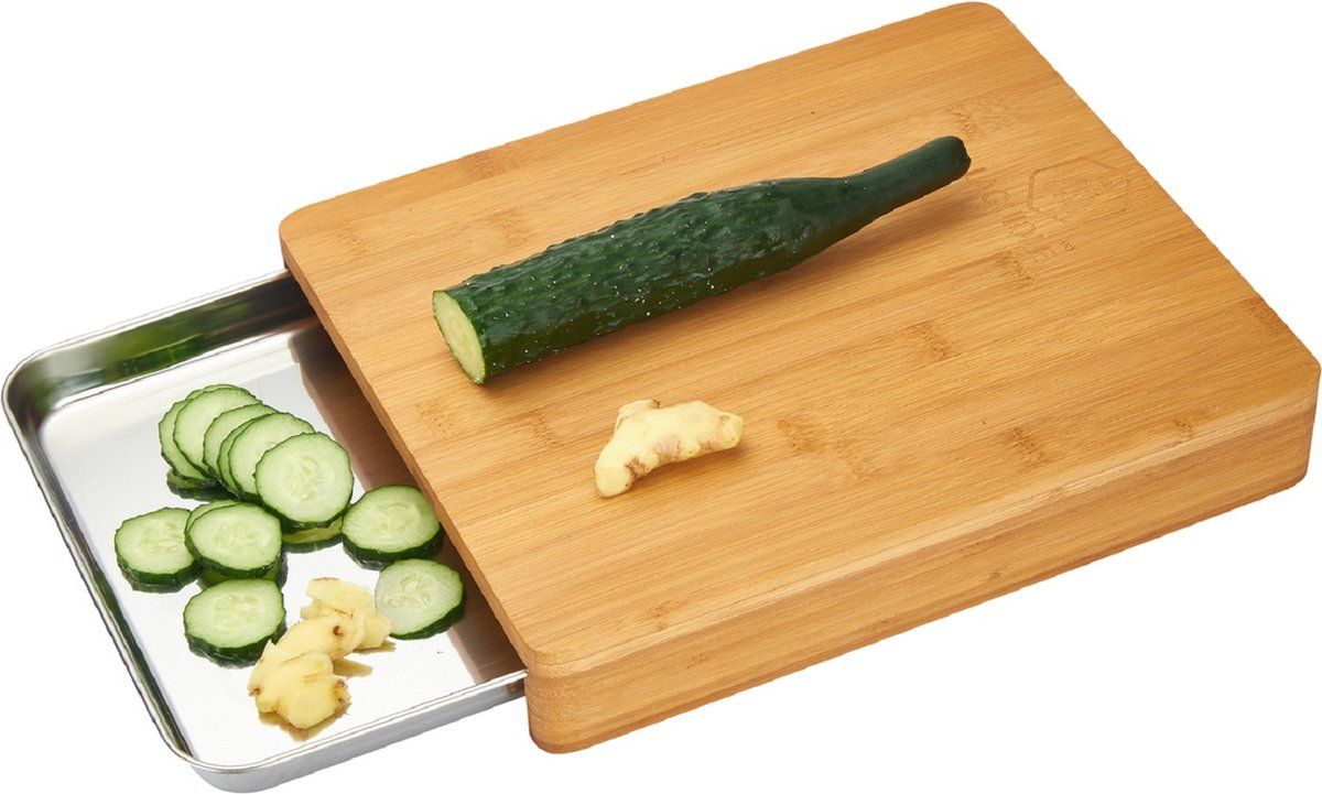 Laguiole Bamboe snijplank met afvaltray