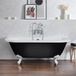 Hudson Reed Richmond Half Vrijstaand Bad Klassiek 168,5cm x 78cm - Midnight Black (Zwart), met Witte Badpoten