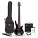 Gear4music Chicago 6-snarige Basgitaar + 15 W Versterkerpakket, Zwart