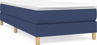 vidaXL Boxspring met matras stof blauw 90x200 cm
