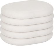 Atmosphera Poef Giulia - wit - boucle/teddy - 59 x 45 cm - met opbergruimte - hocker