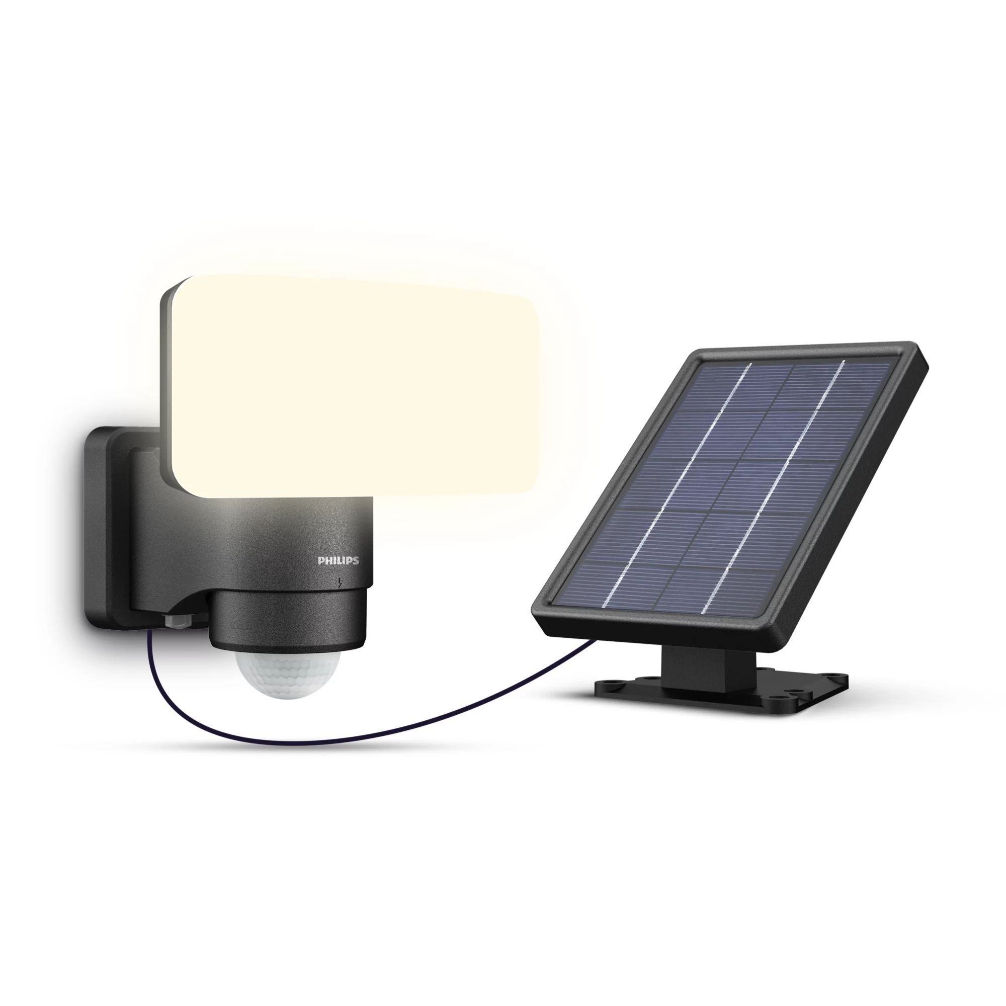 Philips Hue Philips Tylus Wandlamp Zwart Zonne-energie Bewegingssensor IP44 LED 6W Koel Wit 5000K