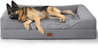 Gimars Orthopedisch hondenbed voor extra grote honden, XL, 9,5 cm, met kussen, 28D Egg Crate matras, waterdichte hoes, wasbare pluche hoes, hondensofa voor honden met artritis