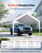 VEVOR Vervangingstent voor carport, 3,6 x 6 meter. Garagetent met waterdichte en UV-bestendige afdekzeil, zware kwaliteit autotent met ballen aan de rand, wit. Frame niet inbegrepen