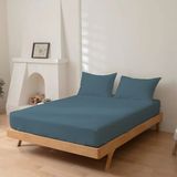 Dreamers Den Hoeslaken 100% Katoen Percaline Raf Blauw 90x200cm