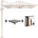 Platinum Voyager T1 zweefparasol 300x200 cm sandstone ivoor met 90kg voet en hoes