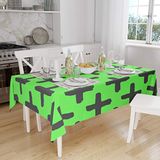 Bonamaison Tafelkleed, Anti-Mold, Sneldrogend, Waterdicht, 100% Polyester Tafellaken, Neon groene rook, 140 x 160 Cm