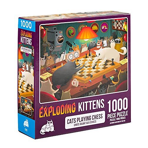 Exploding Kittens LLC Exploding Kittens Puzzel – Cat Playing Chess (1000)