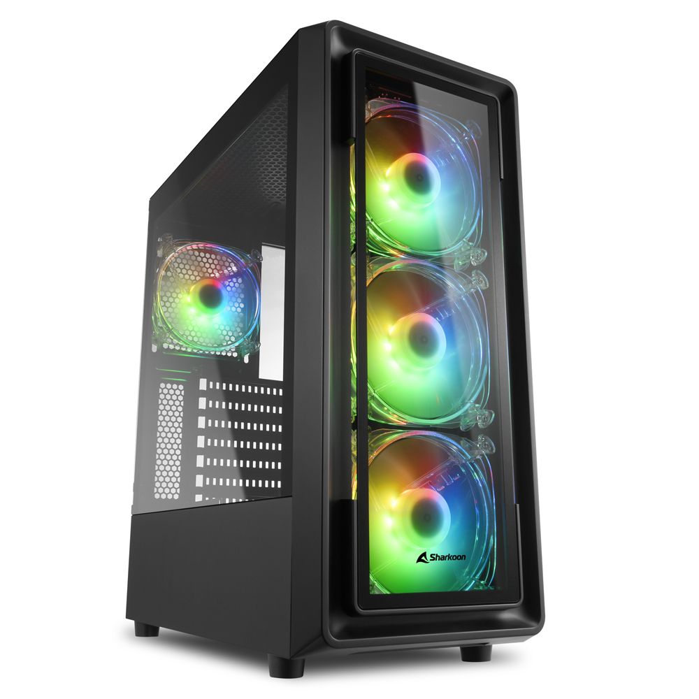Sharkoon TK4 RGB Midi Tower - Zwart - PC Behuizing