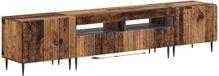 vidaXL Meuble TV 3 pièces LED ZWOLLE Vieux bois Bois de placage