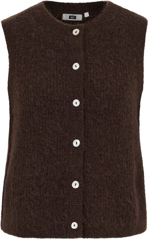 WE Fashion Dames gebreid gilet - Dark brown - XL