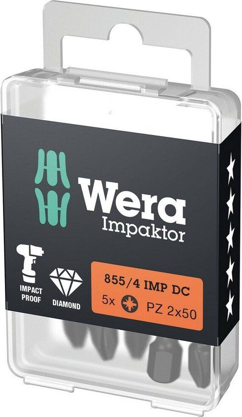 Wera 855/4 IMP DC Impaktor Bit PZ3 - 50mm - 5 stuks