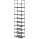 edihome Schoenenrek, 10 Niveaus, 28 x 45 x 173 cm, Shoe Organizer, Smalle en hoge Schoenenrekken van Kunststof, Verticaal, Plank, Showrek (10 Niveaus - S)