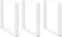 Pieds de table 3 pcs forme en U 90x(72-73) cm acier blanc