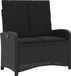 vidaXL Banc de jardin réglable avec coussins poly rotin noir