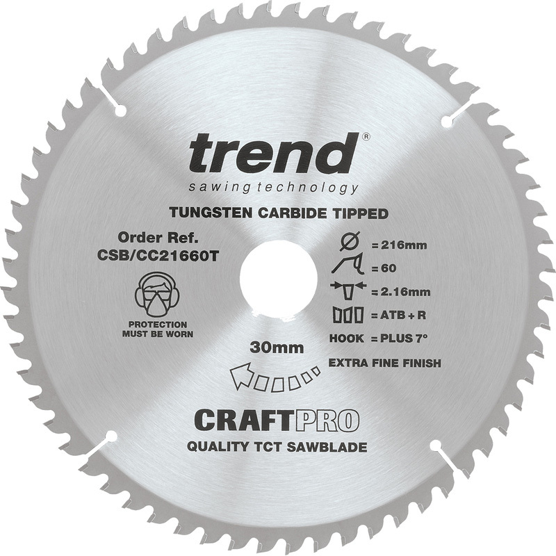 Trend Trend Crosscut cirkelzaagblad 216x30x2,16mm 60T