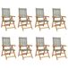 VidaXL Tuinstoel Terras Gecapitonneerde zitting Acaciahout, Polyrattan Grijs
