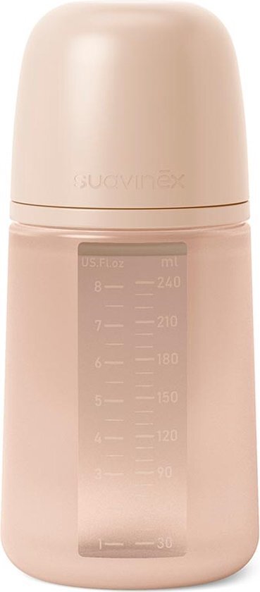 Suavinex Essence Pink Medium Flow 240 ml Silicone Fles SXSEX20081207