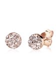 Elli - Oorbellen - Dames klassiek met kristallen in 925 sterling zilver - Roze