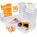 Posity Organisateur de tiroirs - 16 pièces - Organisateurs - Bacs de tiroirs - Bacs de rangement - Organisateur de maquillage - Pour cuisine, salle de bain et bureau - Plastique - Transparent