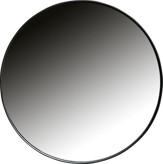 WOOOD Doutzen Spiegel - Zwart - Rond - Metaal - 50 cm